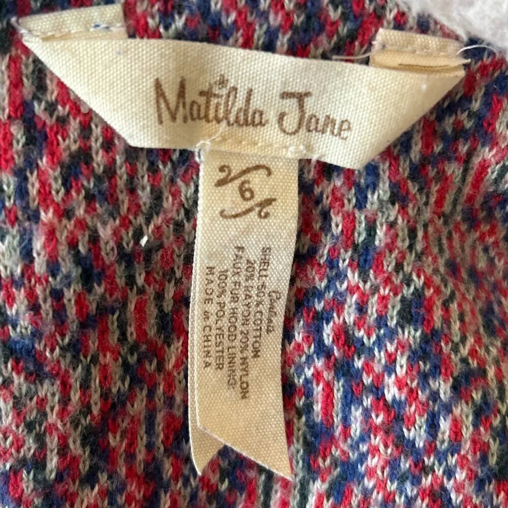 Matilda Jane A Caroling We Go Hooded Poncho Cape Festive Cotton Sherpa